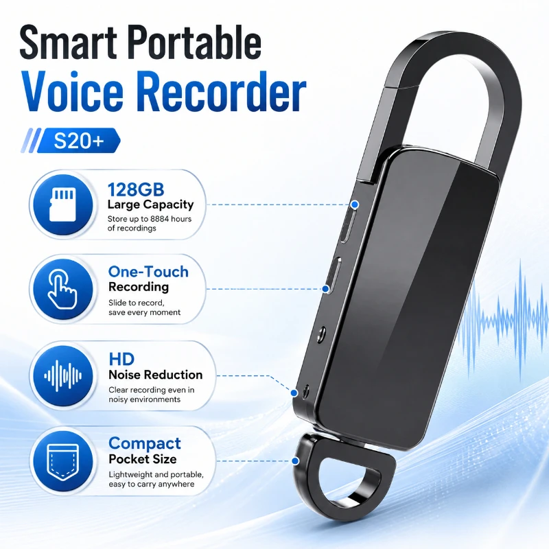 HD Noise Cancelling Portable Recording Pen Intelligent Voice Control Keychain Audio Recorder Headphone Style
HD Noise Cancelling Portable Recording Pen Intelligent Voice Control Keychain Audio Recorder Headphone Style
