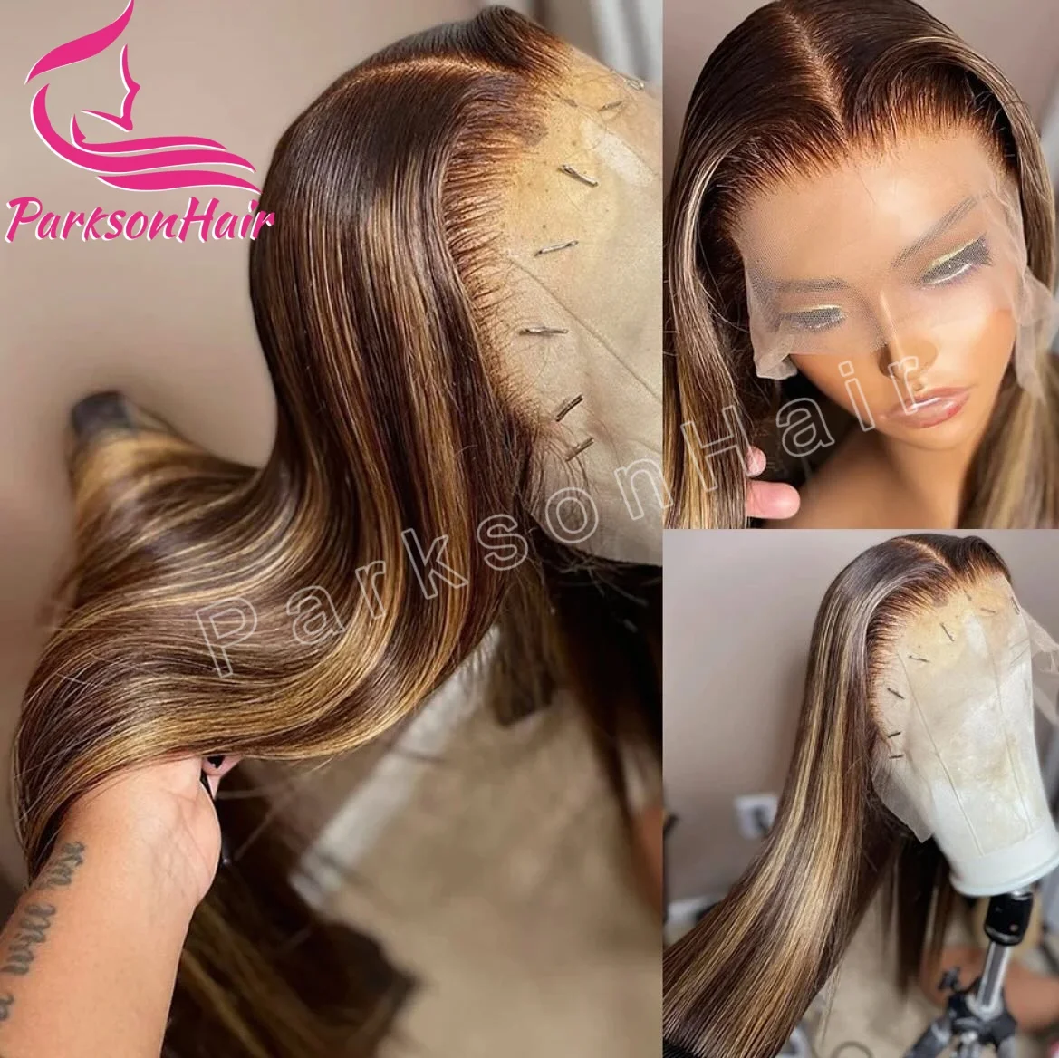 13x4 Highlight Transparent Lace Front Wigs For Women 200% Pre Plucked 4/27 Straight Human Hair Wig Brazilian Lace Frontal Wigs
13x4 Highlight Transparent Lace Front Wigs For Women 200% Pre Plucked 4/27 Straight Human Hair Wig Brazilian Lace Frontal Wigs