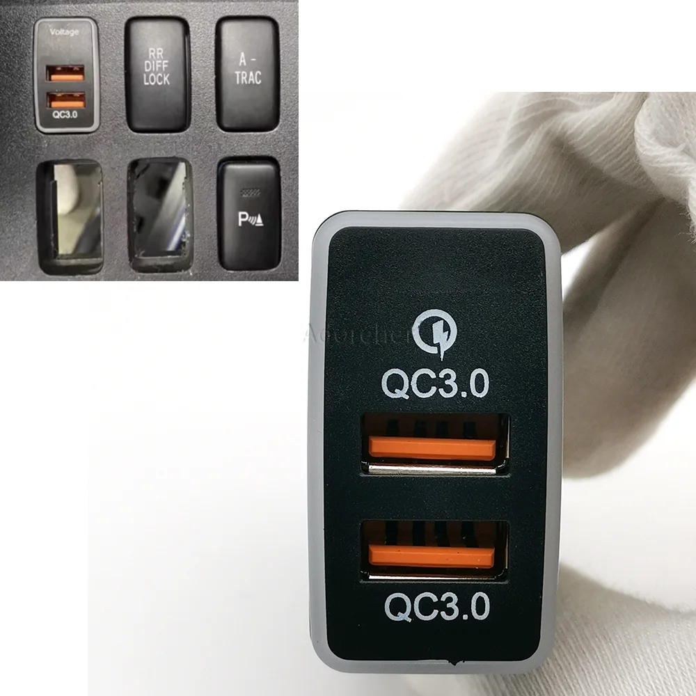 Автомобильное зарядное устройство с двумя разъемами USB QC3.0 12/24 В для Toyota FJ Cruiser PRADO 120 Hilux 2007-2014, аксессуары
Автомобильное зарядное устройство с двумя разъемами USB QC3.0 12/24 В для Toyota FJ Cruiser PRADO 120 Hilux 2007-2014, аксессуары