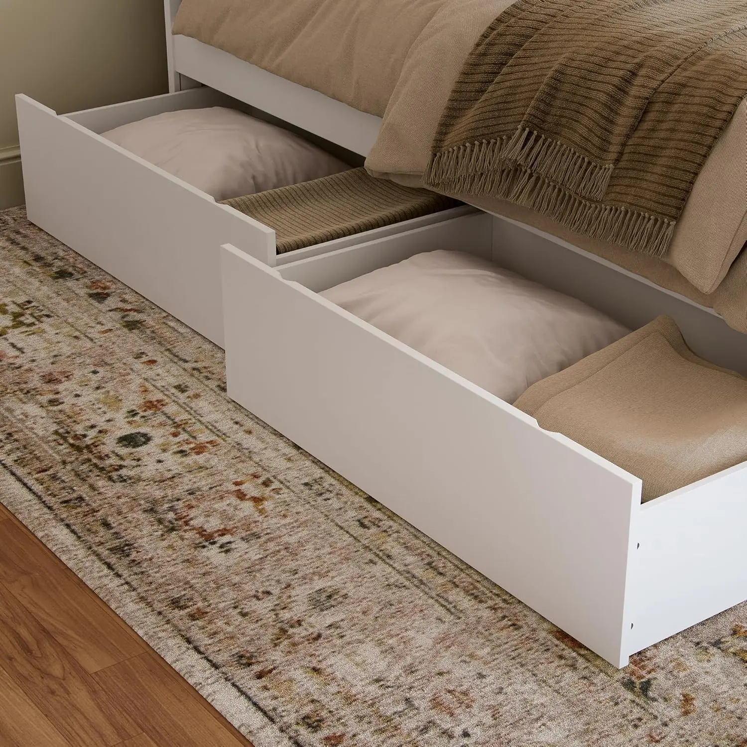 Under Bed Storage Drawers Set of 2, White - Queen/King/Twin XL Size for Space Saving
Under Bed Storage Drawers Set of 2, White - Queen/King/Twin XL Size for Space Saving