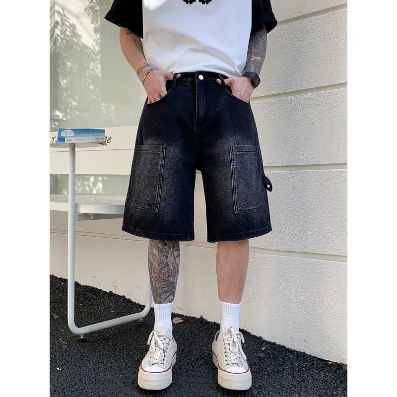 New American Style Cargo Denim Shorts For Men Summer Relaxed Fit Vintage Wash Casual Straight Leg Mens Shorts
New American Style Cargo Denim Shorts For Men Summer Relaxed Fit Vintage Wash Casual Straight Leg Mens Shorts