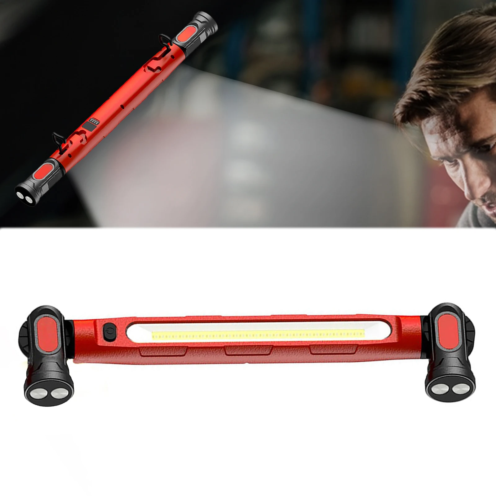 LED Work Light Bar 5200mAh Rechargeable Underhood Work Light with Hooks Job Site Lighting for Inspection Workshop Emergency
LED Work Light Bar 5200mAh Rechargeable Underhood Work Light with Hooks Job Site Lighting for Inspection Workshop Emergency