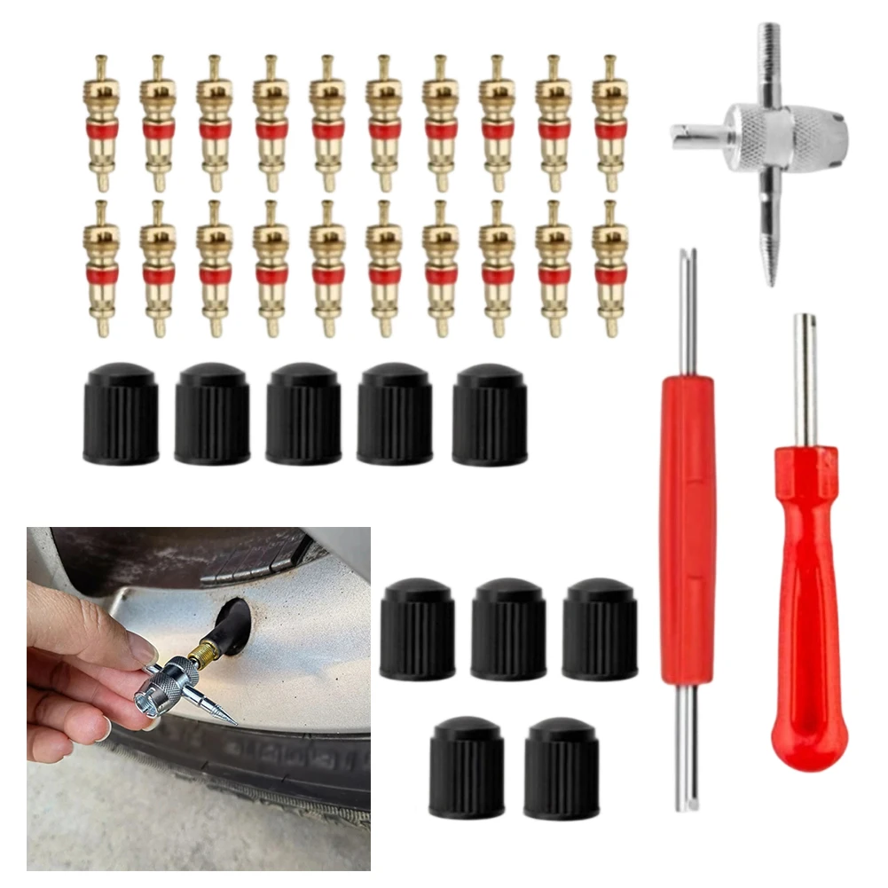 33pcs Tire Valve Core Screwdriver Tool Set for Easy Valve Stem Installation and Removal Suitable for Various Vehicles
33pcs Tire Valve Core Screwdriver Tool Set for Easy Valve Stem Installation and Removal Suitable for Various Vehicles