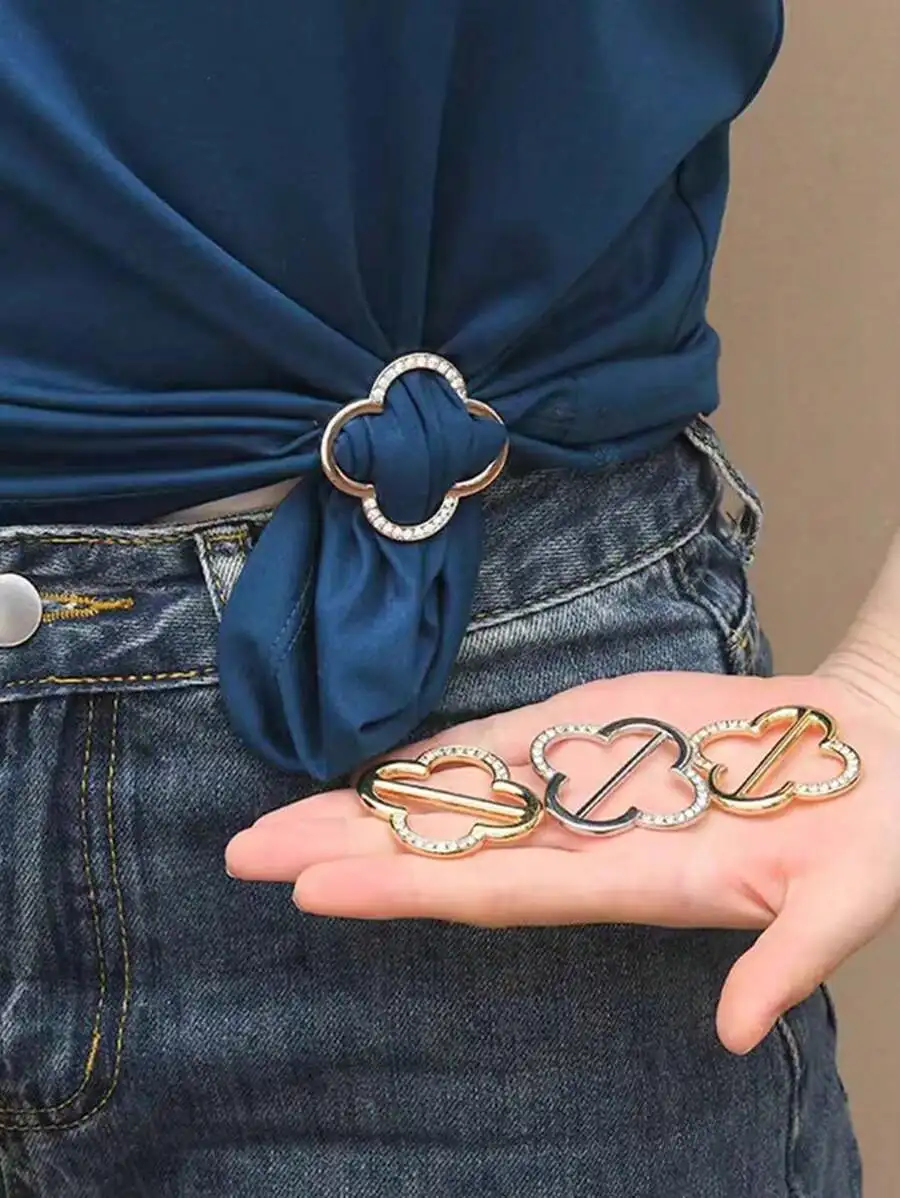 3pcs Women Metal Clover Shape Scarf Belt Buckle Clips Fashion Accessories Set
3pcs Women Metal Clover Shape Scarf Belt Buckle Clips Fashion Accessories Set