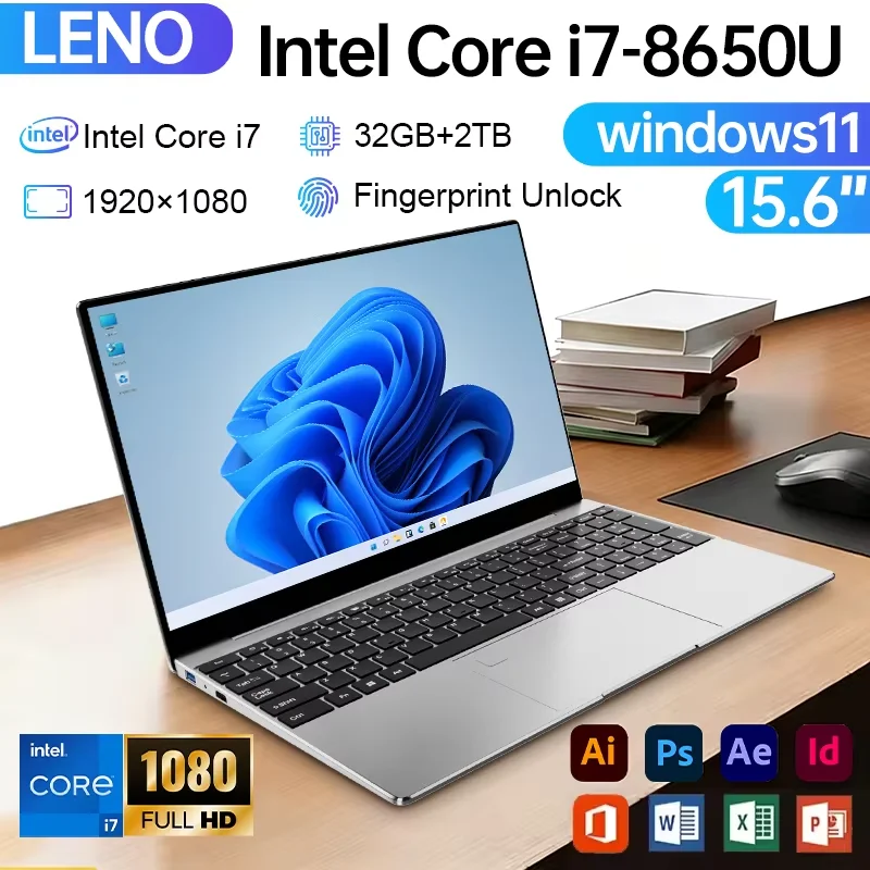 LENO HOT Ultra Slim 14.1" Laptop 32GB RAM 2TB SSD Windows 11 Intel Core i7 8650U Gaming Office Notebook 1920*1080 HD Display
LENO HOT Ultra Slim 14.1" Laptop 32GB RAM 2TB SSD Windows 11 Intel Core i7 8650U Gaming Office Notebook 1920*1080 HD Display
