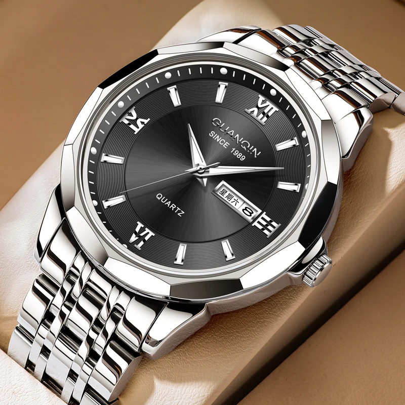 GUANQIN Men's Watches Casual Business Stainless Steel Strap Original Brand Quartz Wristwatch Waterproof Luminous Date Week 19324
GUANQIN Men's Watches Casual Business Stainless Steel Strap Original Brand Quartz Wristwatch Waterproof Luminous Date Week 19324