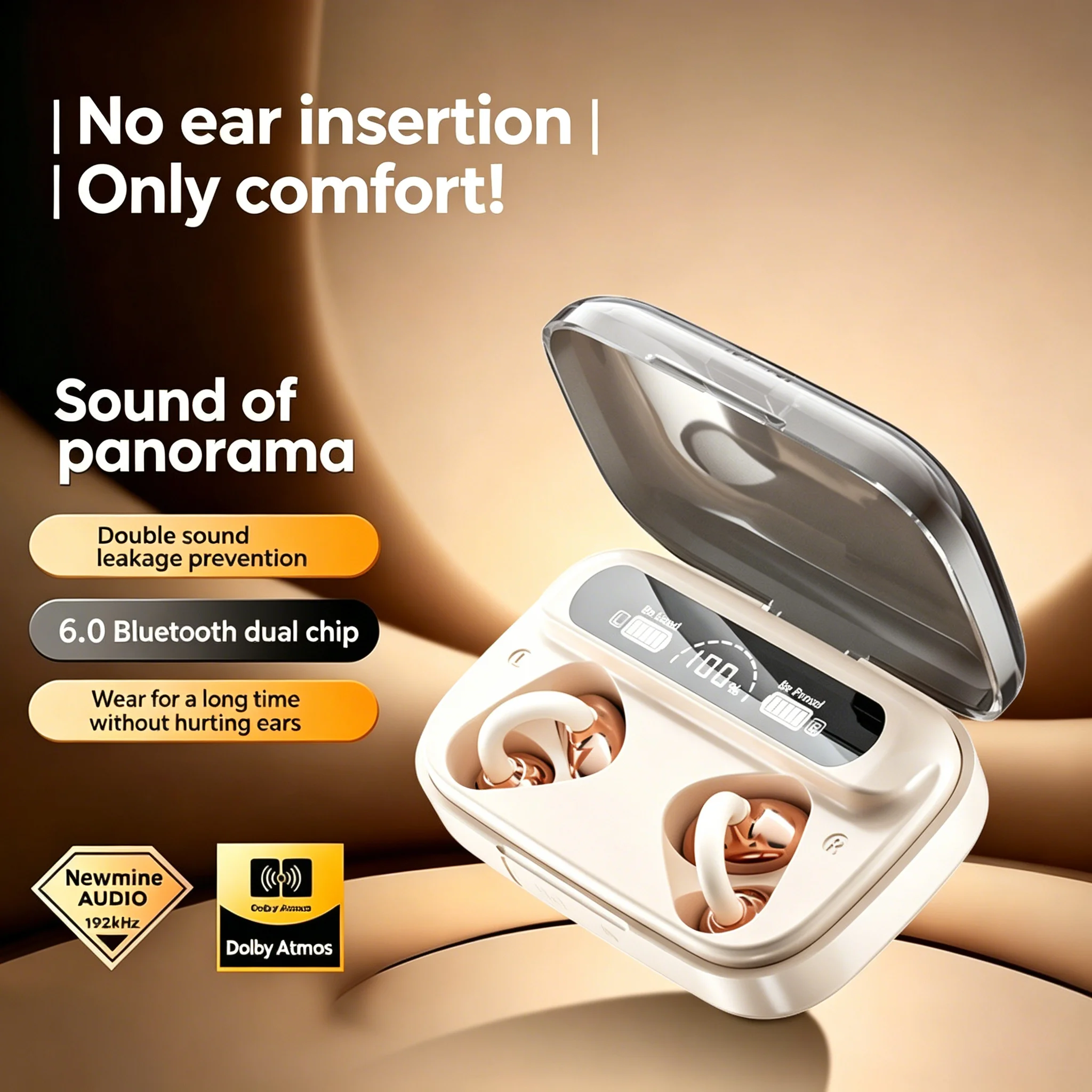 Ear Clip Earphone Open Style Large Battery Capacity Power Display Bluetooth 6.0 Support Reverse Charging Headphone
Ear Clip Earphone Open Style Large Battery Capacity Power Display Bluetooth 6.0 Support Reverse Charging Headphone