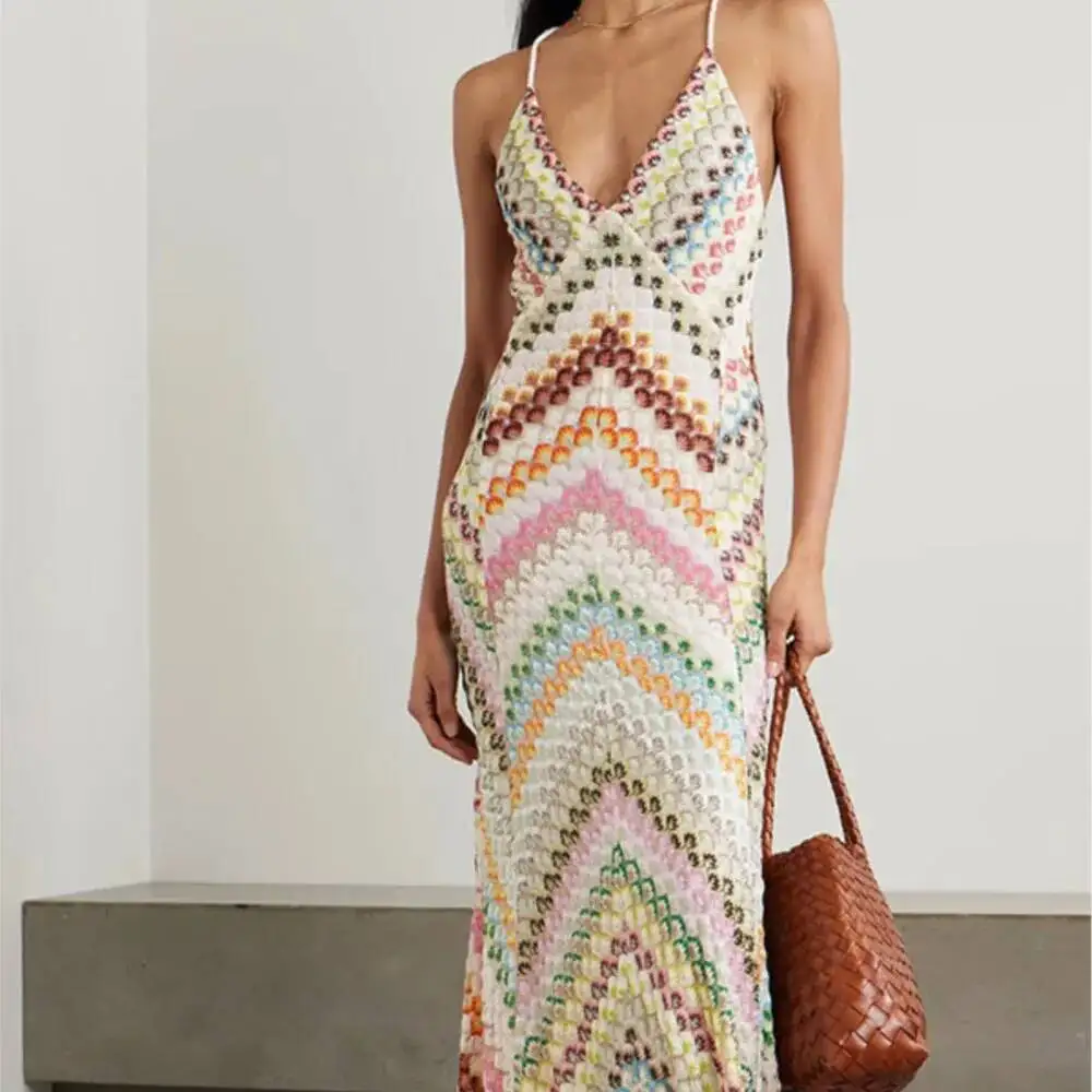 New Spring Summer Sexy Dress With Contrasting Color Strapless Sleeveless Backless High-Waisted Elegant V-Neck Long Dresses
New Spring Summer Sexy Dress With Contrasting Color Strapless Sleeveless Backless High-Waisted Elegant V-Neck Long Dresses