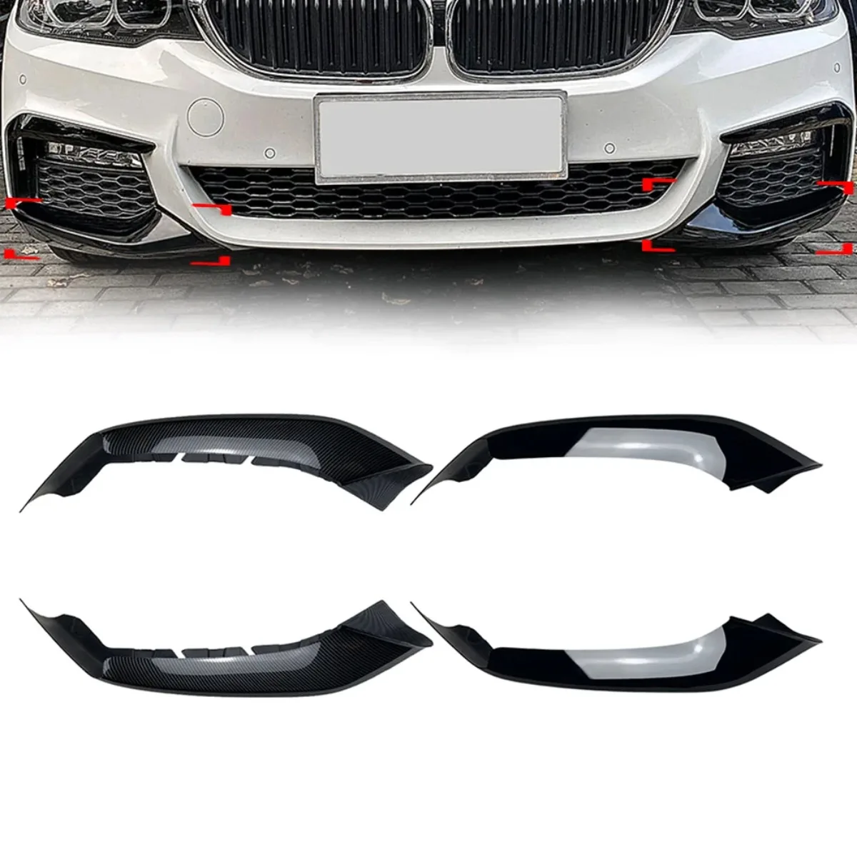 Pair Car Front Bumper Splitter Lip Canard Decoration Trim For BMW 5 Series G30 G31 G38 520i 525i 530i 540i M Sport 2017-2020
Pair Car Front Bumper Splitter Lip Canard Decoration Trim For BMW 5 Series G30 G31 G38 520i 525i 530i 540i M Sport 2017-2020