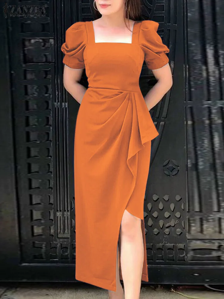 ZANZEA 2025 Summer Elegant Women Sexy Vestidos Long Dress Square Neck Evening Dress Asymmetrical Puff Short Sleeve Robe Femme
ZANZEA 2025 Summer Elegant Women Sexy Vestidos Long Dress Square Neck Evening Dress Asymmetrical Puff Short Sleeve Robe Femme