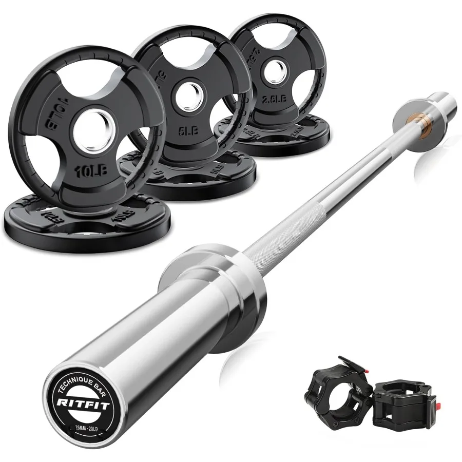 Barbell Weight Set 4 FT Barbell with 35LB Plates Total Weightlifting Equipment for Squats Curls Deadlifts Presses Hip Thrusts
Barbell Weight Set 4 FT Barbell with 35LB Plates Total Weightlifting Equipment for Squats Curls Deadlifts Presses Hip Thrusts