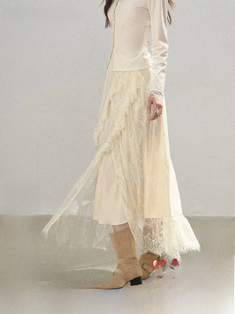 Lulusmiracle White Lace Half Skirt Pear Shape Elegant Long Tulle Skirt City Commute French Style High Waist Nylon Fabric Cake...
Lulusmiracle White Lace Half Skirt Pear Shape Elegant Long Tulle Skirt City Commute French Style High Waist Nylon Fabric Cake...
