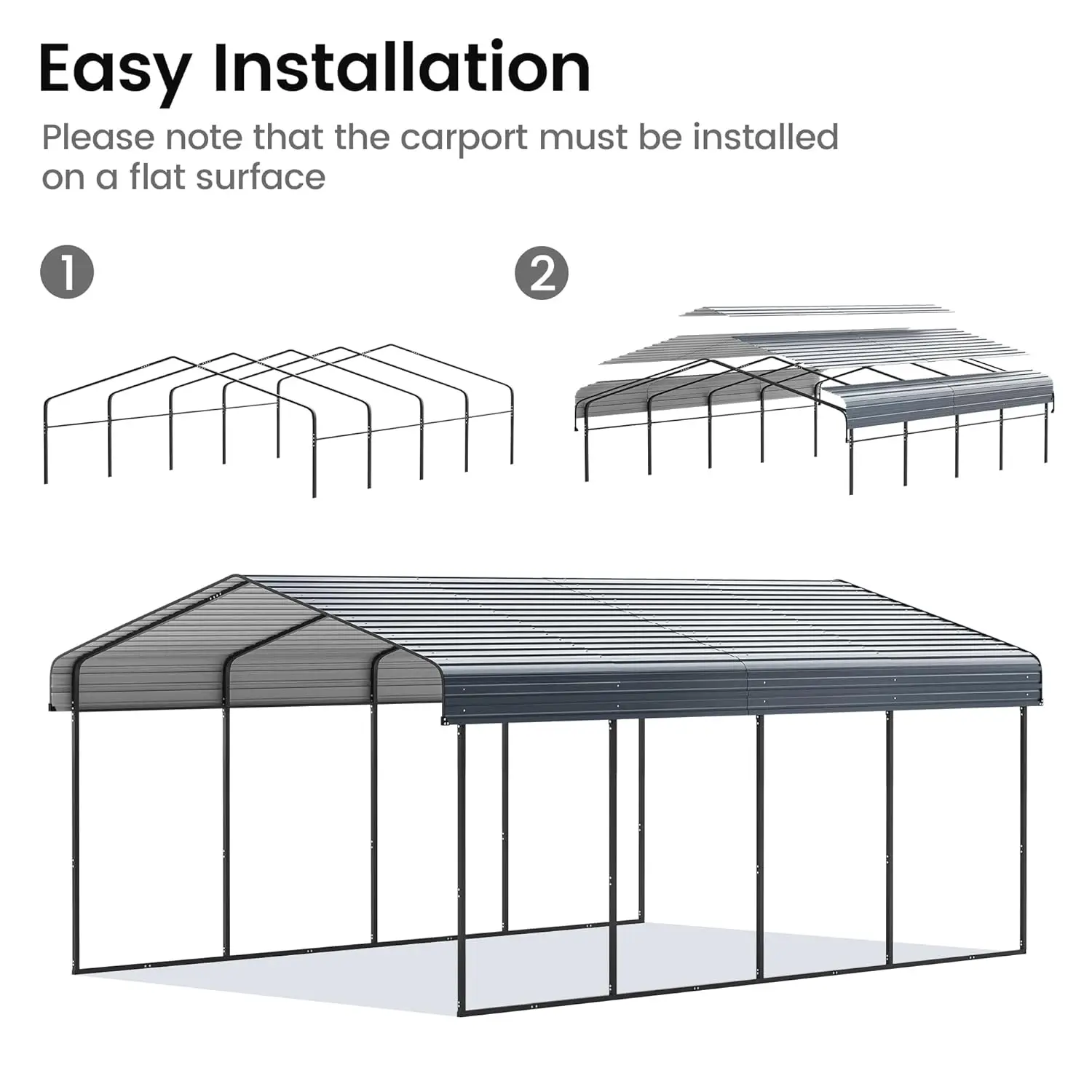 Customized Heavy Duty 12'x20' Metal Carport, Heavier Frame Outdoor Garage Shade with Galvanized Roof for Vehicles
Customized Heavy Duty 12'x20' Metal Carport, Heavier Frame Outdoor Garage Shade with Galvanized Roof for Vehicles
