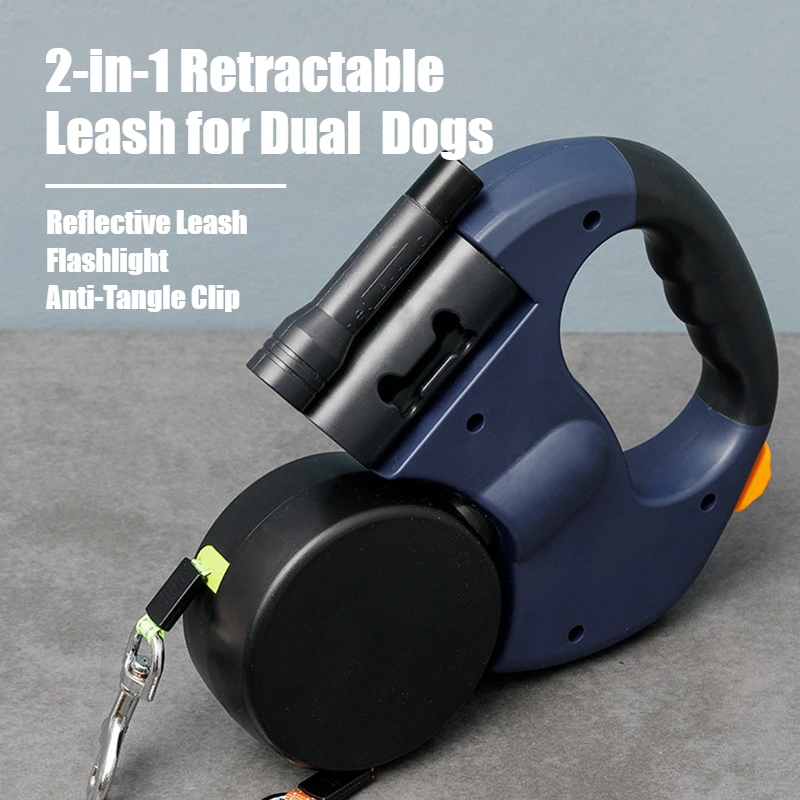 2-in-1 Retractable Dog Harness for Dual Dogs – Reflective Leash Dog Accessories with Built-in Flashlight & Anti-Tangle Clip
2-in-1 Retractable Dog Harness for Dual Dogs – Reflective Leash Dog Accessories with Built-in Flashlight & Anti-Tangle Clip
