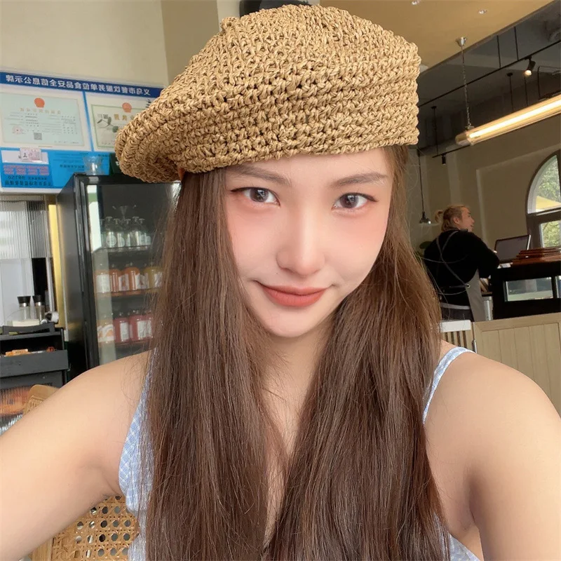 Niche Summer Straw Beret Painter's Hat Artistic Photography Minimizing Facial Features Straw Hat
Niche Summer Straw Beret Painter's Hat Artistic Photography Minimizing Facial Features Straw Hat