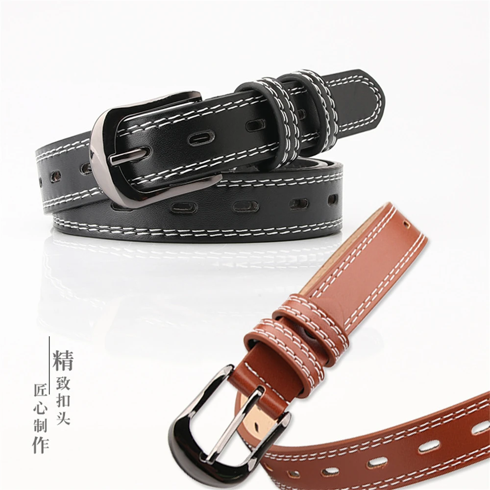 New Ladies in double-line decorative fashion with hollowed-out model pocket belt K705
New Ladies in double-line decorative fashion with hollowed-out model pocket belt K705