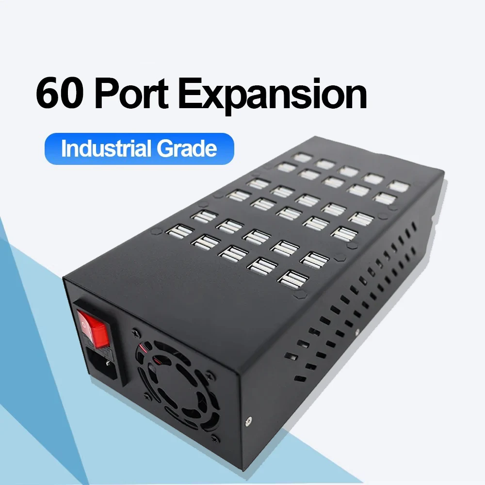 60 Ports Industrial USB Hub Multi Charging Station with 400W High Power Splitter Docking Station for PC Laptop Phone Farm Repair
60 Ports Industrial USB Hub Multi Charging Station with 400W High Power Splitter Docking Station for PC Laptop Phone Farm Repair