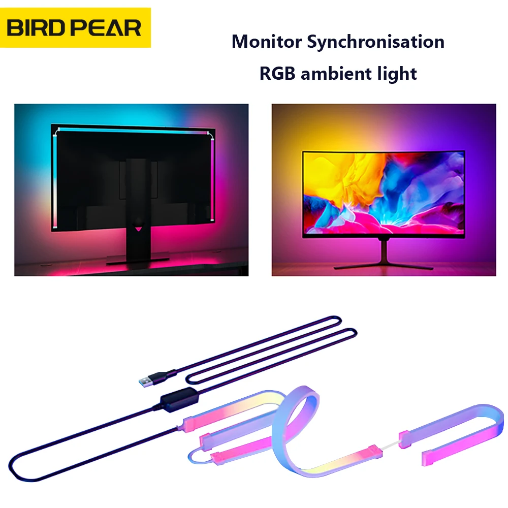 PC Monitors Sync RGB Backlight Light For Game E-Sports Desktop Computer Monitor Control USB LED Strip Light Screen Decor Lights
PC Monitors Sync RGB Backlight Light For Game E-Sports Desktop Computer Monitor Control USB LED Strip Light Screen Decor Lights