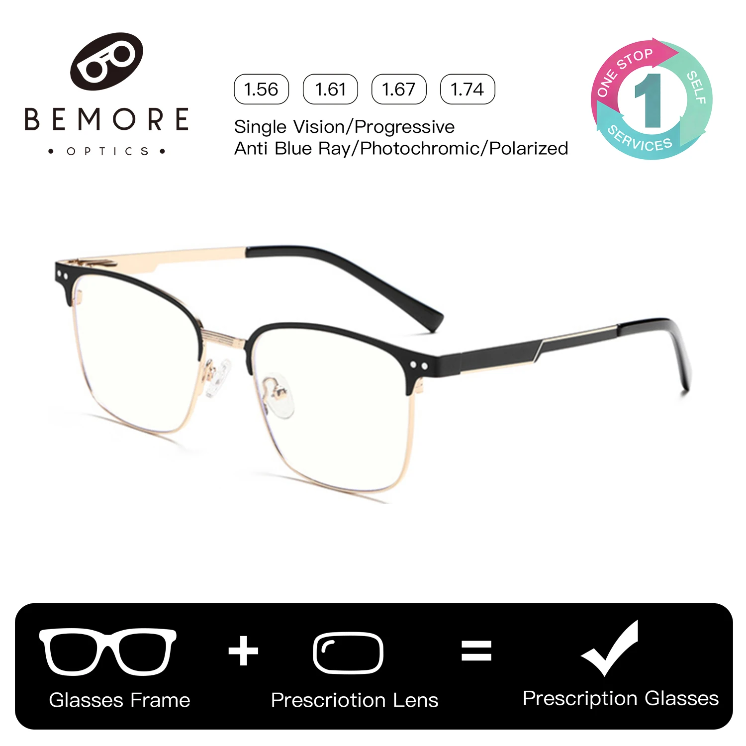 BEMORE Square Alloy Clip on Prescription Glasses Men Polarized UV400 Magnetic Medical Optical Shadow Eyeglasses
BEMORE Square Alloy Clip on Prescription Glasses Men Polarized UV400 Magnetic Medical Optical Shadow Eyeglasses