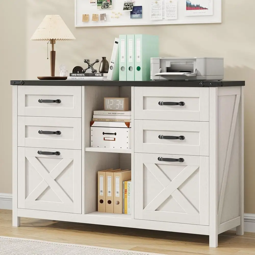 6-Drawer Lateral File Cabinet with Wood Storage, Adjustable Shelves, Printer Stand, Suitable for Home Office in White and Black
6-Drawer Lateral File Cabinet with Wood Storage, Adjustable Shelves, Printer Stand, Suitable for Home Office in White and Black