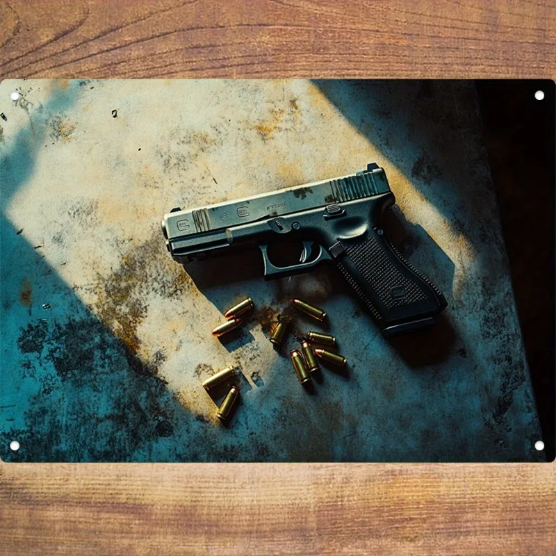 Glock 17 Metal Model & Bullets - Authentic Military Style 2D Wall Art for Home, Bar, Game Room & Enthusiasts
Glock 17 Metal Model & Bullets - Authentic Military Style 2D Wall Art for Home, Bar, Game Room & Enthusiasts