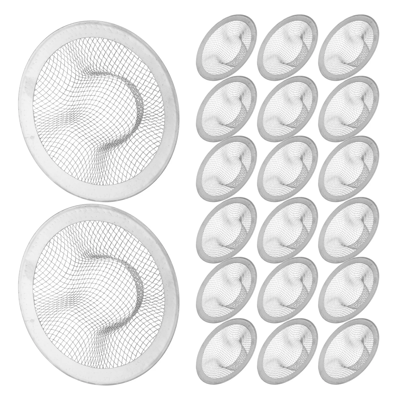 20Pcs Mesh Sink Strainer for Kitchen Bathroom Tub Shower Drain 7Cm Stainless Steel Food Debris Hair Catcher Drain
20Pcs Mesh Sink Strainer for Kitchen Bathroom Tub Shower Drain 7Cm Stainless Steel Food Debris Hair Catcher Drain