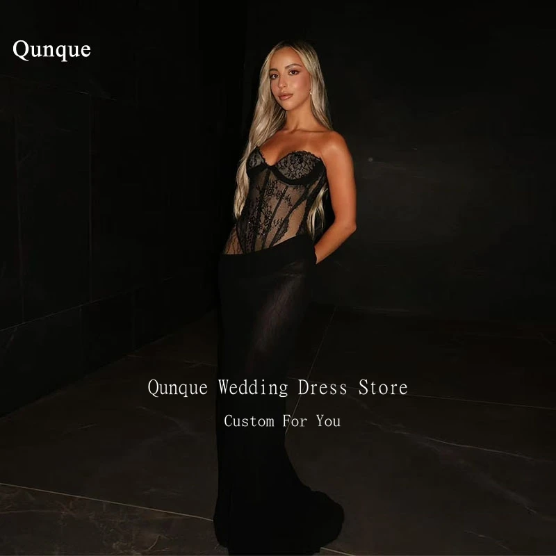 Qvala Черные вечерние платья Сексуальное кружевное платье без бретелек с открытыми плечами для выпускного вечера Русалка с блестящими бусинами Вечернее платье по индивидуальному заказу
Qvala Черные вечерние платья Сексуальное кружевное платье без бретелек с открытыми плечами для выпускного вечера Русалка с блестящими бусинами Вечернее платье по индивидуальному заказу