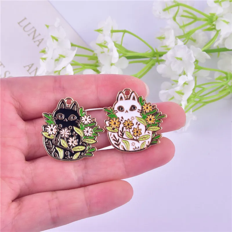 10pcs 28*28mm Trendy Plant Cat Animal Enamel Metal Charms Pendant for Earring Necklace Jewelry Making Craft DIY
10pcs 28*28mm Trendy Plant Cat Animal Enamel Metal Charms Pendant for Earring Necklace Jewelry Making Craft DIY