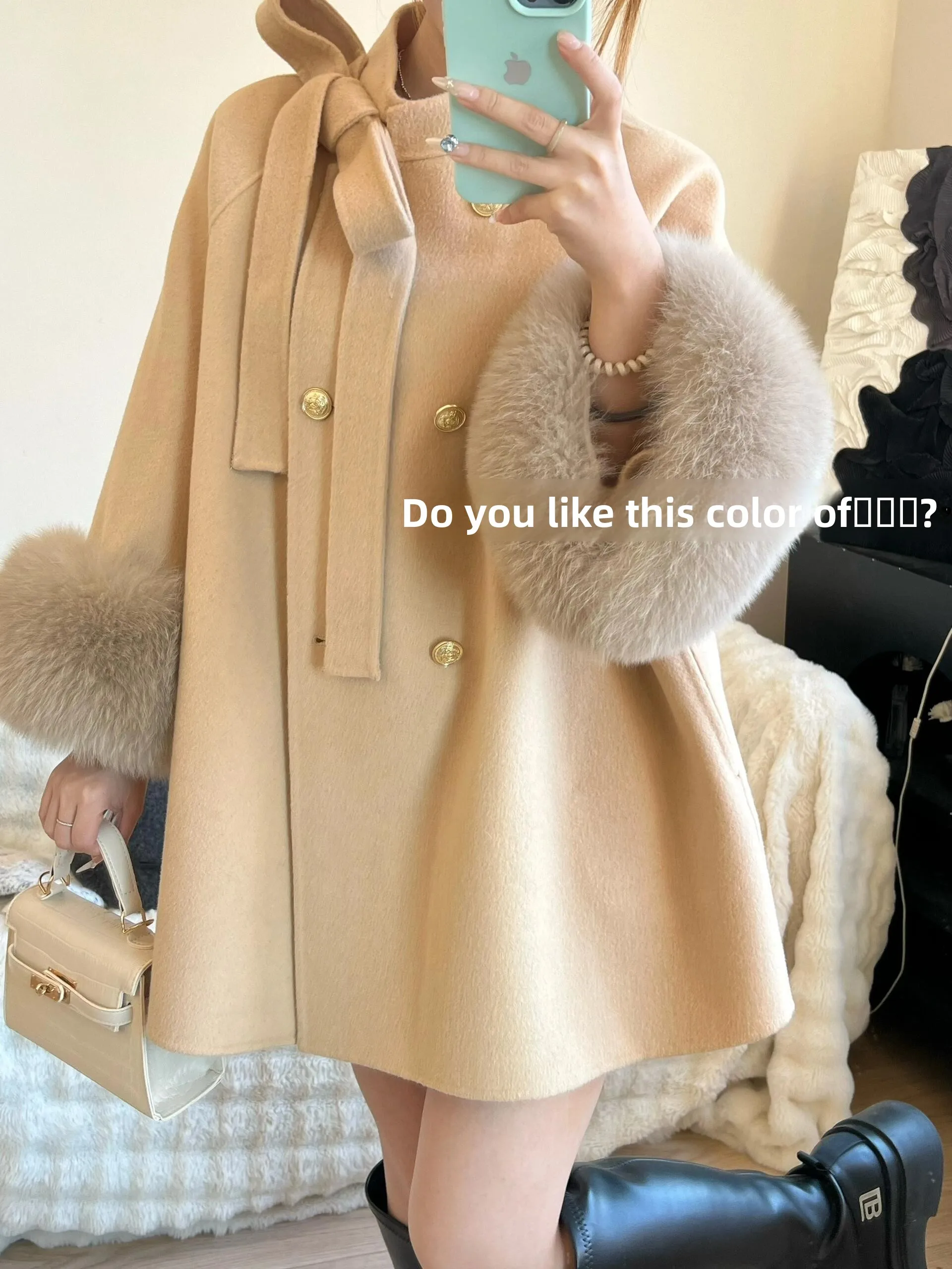 Ele Thiened Woolen Coat for Women Korean Sle Loose Fit Long Sve Double Breasted Button Design Pure Color Faionab...
Ele Thiened Woolen Coat for Women Korean Sle Loose Fit Long Sve Double Breasted Button Design Pure Color Faionab...