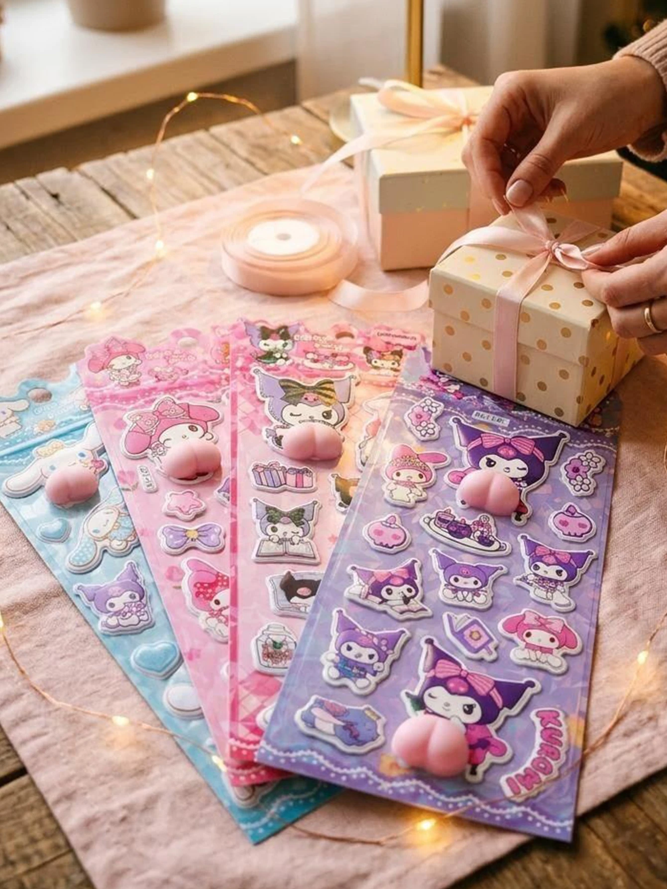 Sanrio 3D Embossed PP Squeeze Stickers, suitable for scrapbooks, planners, diaries, and notebooks
Sanrio 3D Embossed PP Squeeze Stickers, suitable for scrapbooks, planners, diaries, and notebooks