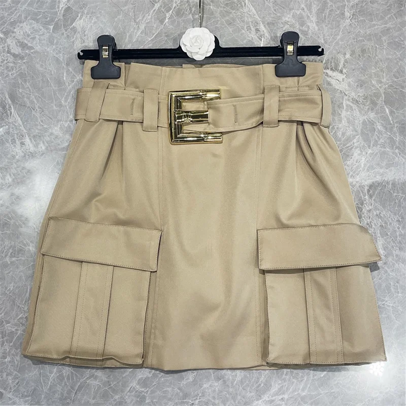 Women's skirt New Metal buckle waist belt slim fit mini skirt for summer 2026 Multi pocket women's half skirt cotton short skirt
Women's skirt New Metal buckle waist belt slim fit mini skirt for summer 2026 Multi pocket women's half skirt cotton short skirt