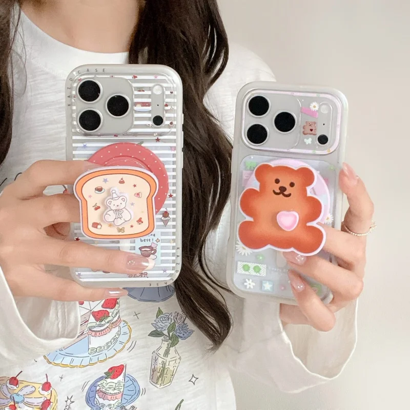 Funny Cute Bread Bear Daisy Magnetic Phone Case For iPhone 17 Pro 16 15 Pro Max 16Pro Cover with Holder Cartoon Hard Cases For M
Funny Cute Bread Bear Daisy Magnetic Phone Case For iPhone 17 Pro 16 15 Pro Max 16Pro Cover with Holder Cartoon Hard Cases For M