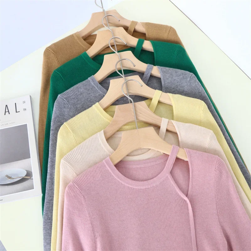 Autumn Hollow Knitted Sweaters Wool Women Long Sleeve Gentle Bottom Cutout Shirts Slim Fit Inside Round Neck Pullover Sexy Tops
Autumn Hollow Knitted Sweaters Wool Women Long Sleeve Gentle Bottom Cutout Shirts Slim Fit Inside Round Neck Pullover Sexy Tops