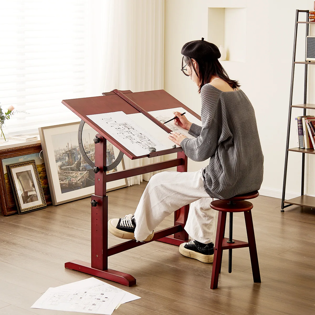 Designer drawing desk desk workbench table art drawing table liftable painting art drafting
Designer drawing desk desk workbench table art drawing table liftable painting art drafting