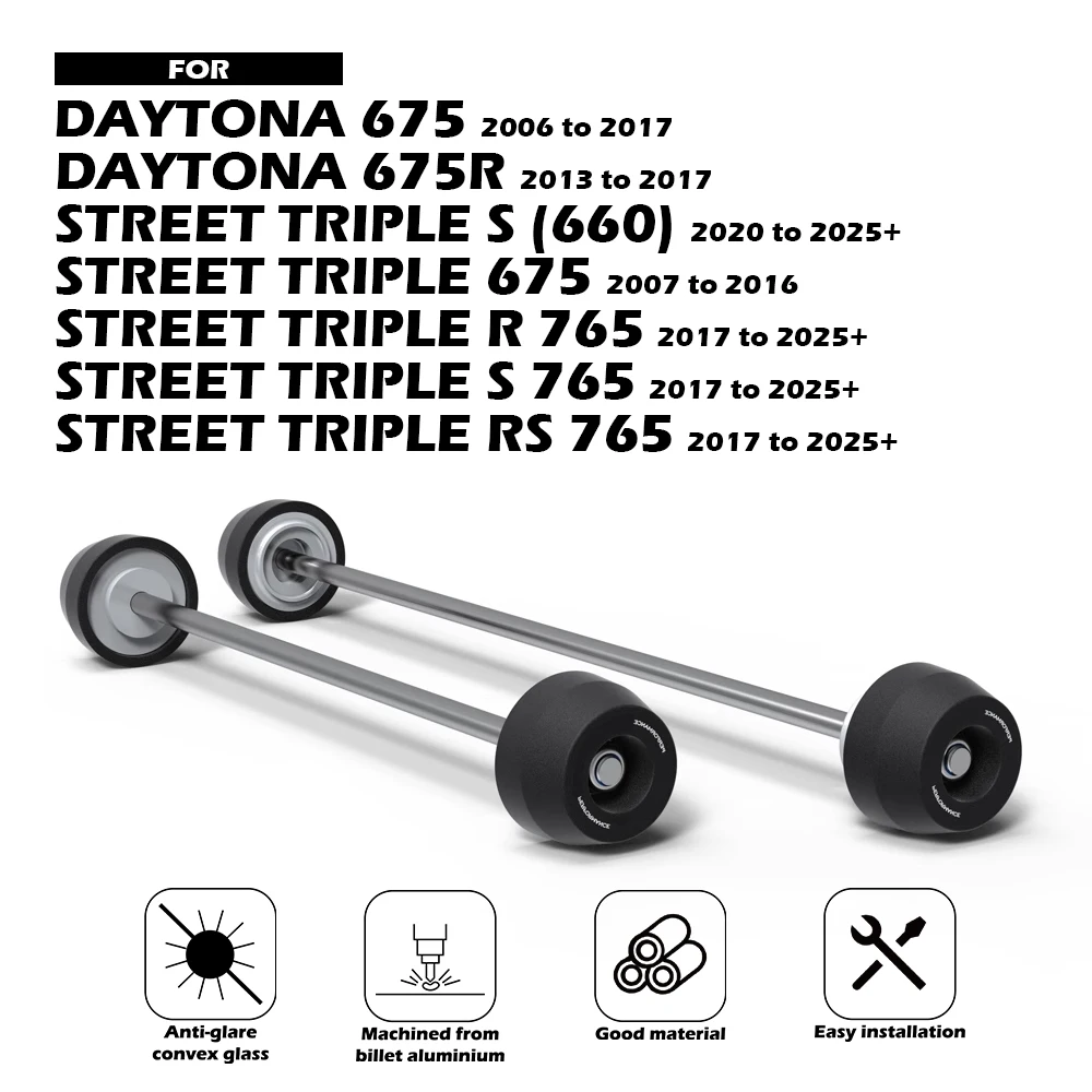 EVO Spindle Bobbins Kit For DAYTONA 675 R STREET TRIPLE 765 2008-2025 + Motorcycle Front Rear Axle Fork Crash Slider Accessories
EVO Spindle Bobbins Kit For DAYTONA 675 R STREET TRIPLE 765 2008-2025 + Motorcycle Front Rear Axle Fork Crash Slider Accessories