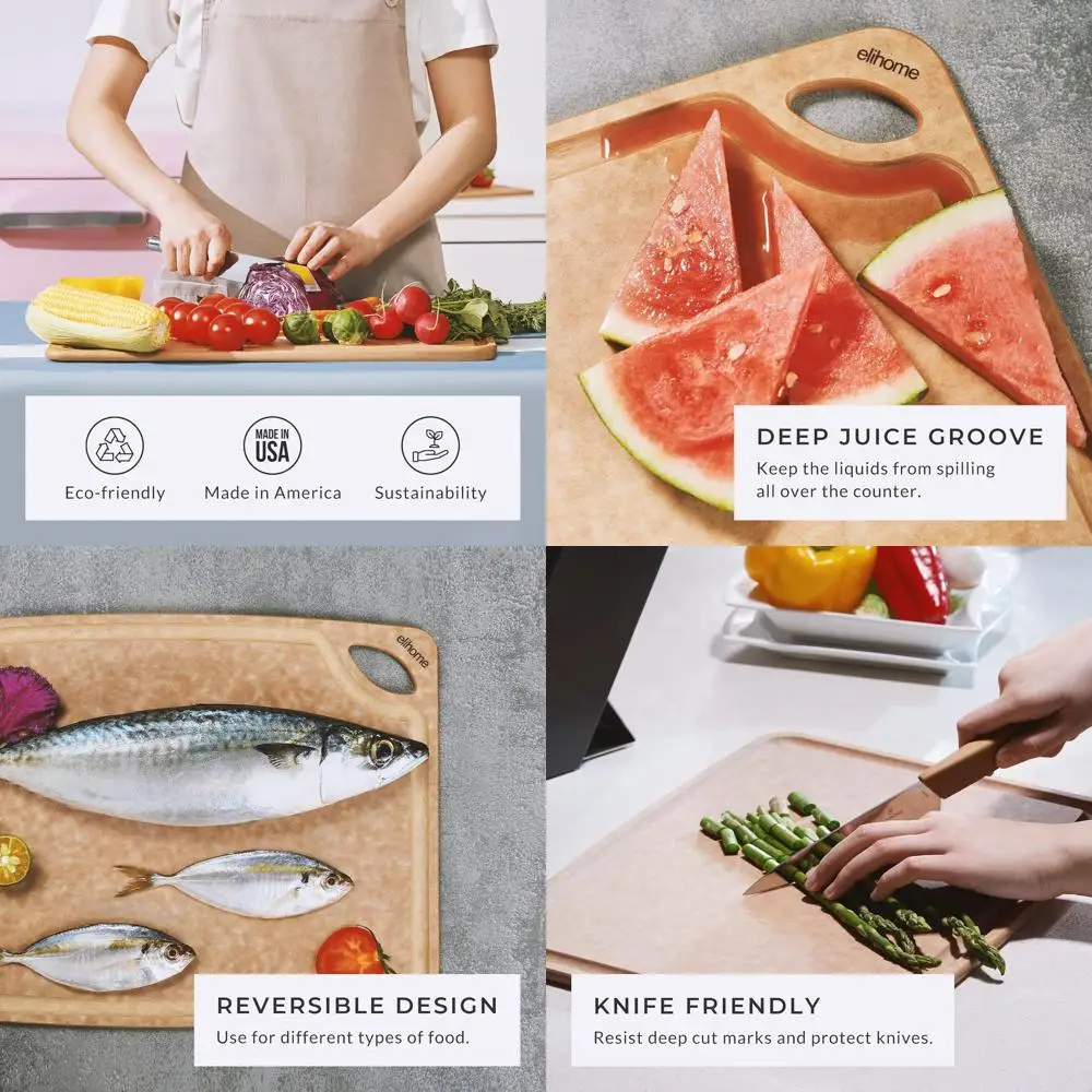 Экологичный набор из 2 разделочных досок, среднего и малого размеров, из натурального древесного композита, можно мыть в посудомоечной машине, не впитывает влагу, сделано в США
Экологичный набор из 2 разделочных досок, среднего и малого размеров, из натурального древесного композита, можно мыть в посудомоечной машине, не впитывает влагу, сделано в США