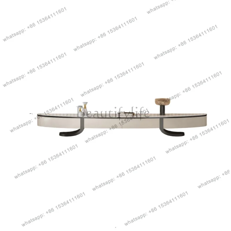 Italian light luxury oval rock slab household living room small apartment modern simple TV cabinet
Italian light luxury oval rock slab household living room small apartment modern simple TV cabinet