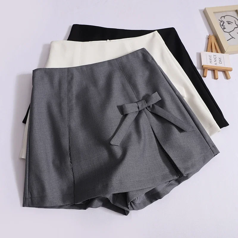Women Preppy Style Split Bowknot Mini Skirts Shorts High Waist Zipper Wide Leg A-line Suit Shorts Harajuku Slim Skirts Summer
Women Preppy Style Split Bowknot Mini Skirts Shorts High Waist Zipper Wide Leg A-line Suit Shorts Harajuku Slim Skirts Summer