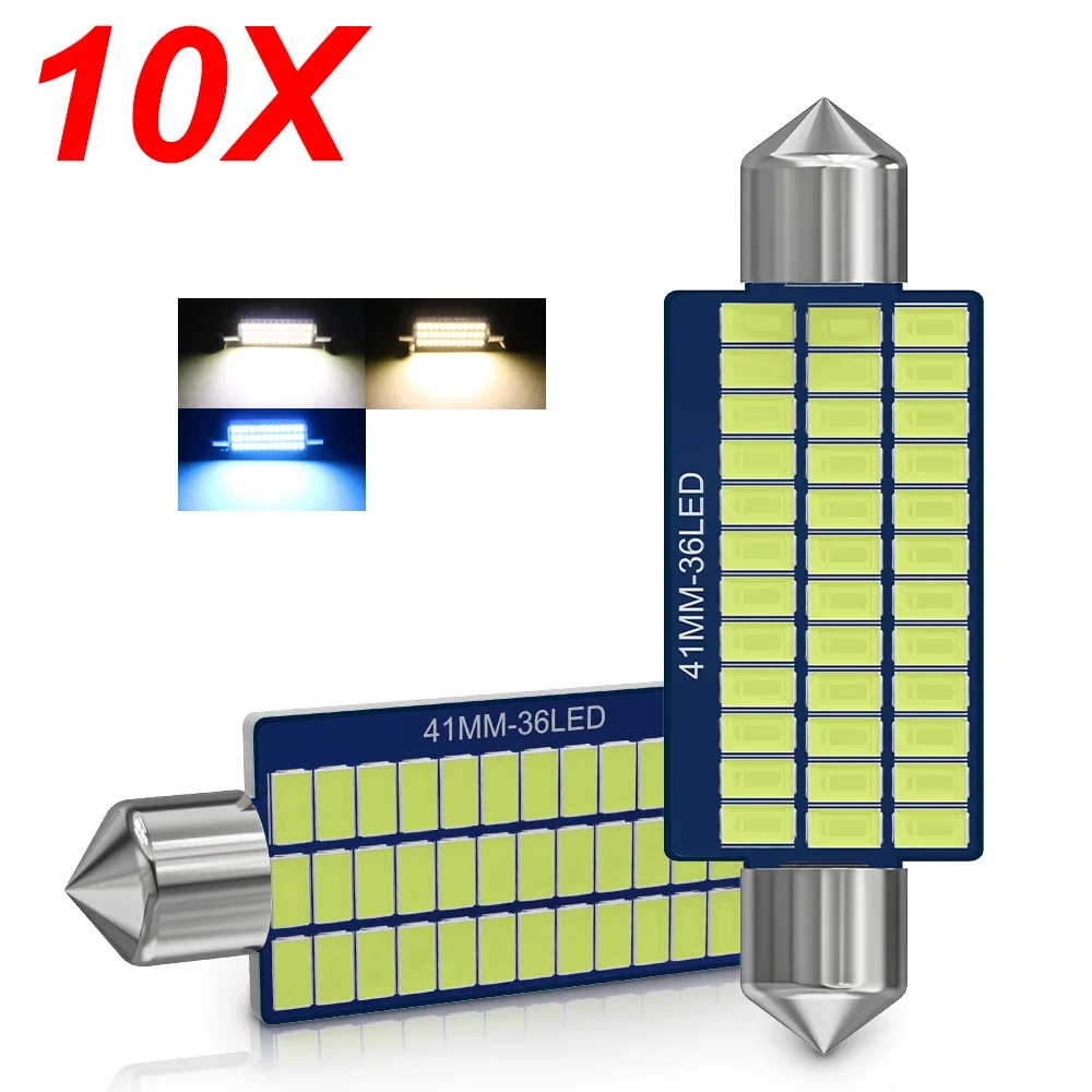 10Pcs C5W C10W LED Bulb Canbus 31mm 36mm 39mm 41mm Festoon Led Car Interior Light Dome Reading License Plate Lamp 12V Auto White
10Pcs C5W C10W LED Bulb Canbus 31mm 36mm 39mm 41mm Festoon Led Car Interior Light Dome Reading License Plate Lamp 12V Auto White