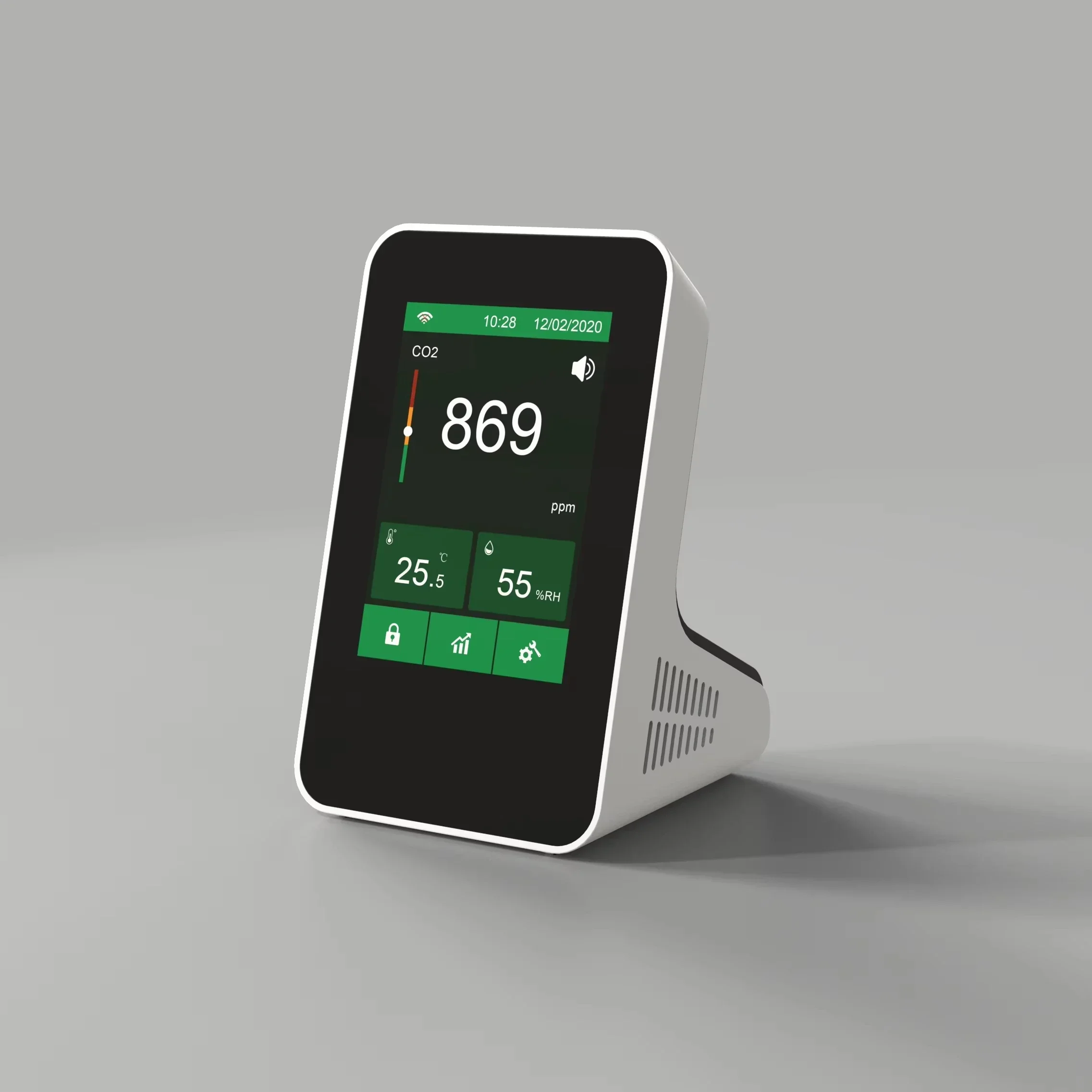 Data Logger WIFI Air Quality Monitor Detects CO2, PM 1.0, PM10,Temperature and Humidity with Alarm, for Rooms, Offices, School
Data Logger WIFI Air Quality Monitor Detects CO2, PM 1.0, PM10,Temperature and Humidity with Alarm, for Rooms, Offices, School