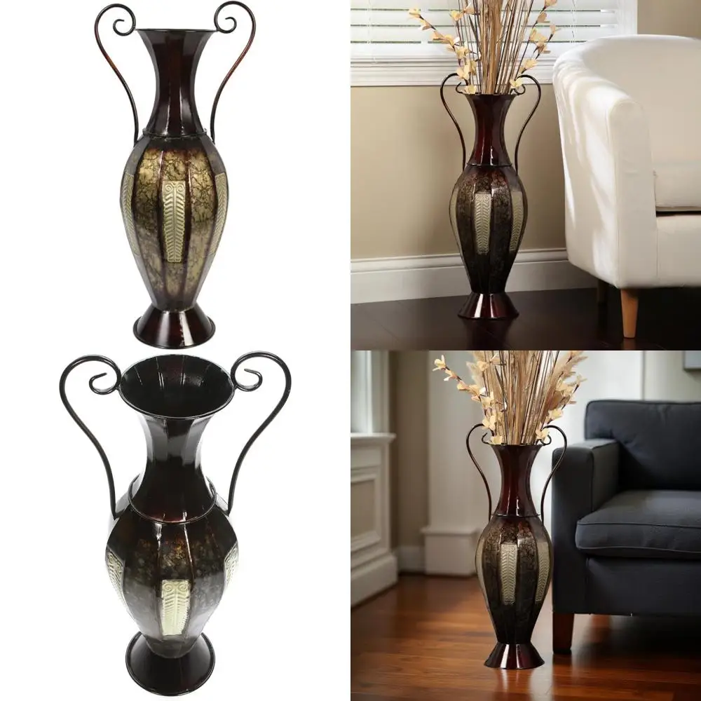 26-дюймовая двухцветная металлическая ваза с ручками — идеально подходит для цветочных композиций, свадеб, специальных мероприятий и спа-декоров
26-дюймовая двухцветная металлическая ваза с ручками — идеально подходит для цветочных композиций, свадеб, специальных мероприятий и спа-декоров