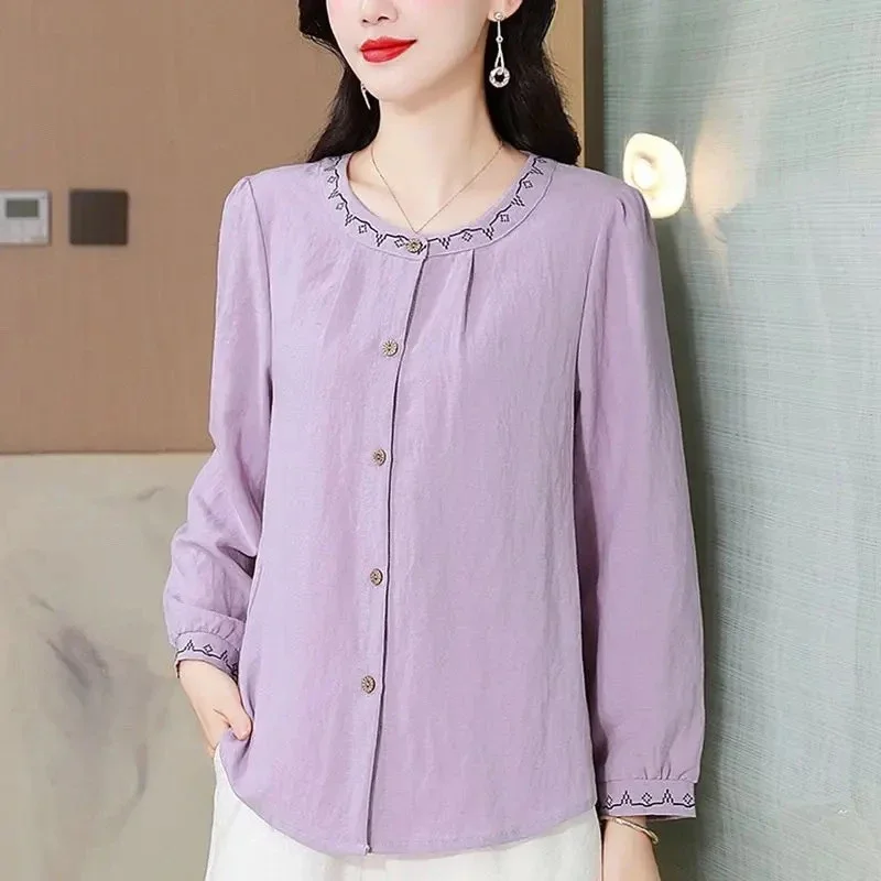 Embroidered Cotton Linen Shirt for Women Early Autumn New Loose Belly-covering Versatile Long-sleeved Cotton Linen BlousesYY10
Embroidered Cotton Linen Shirt for Women Early Autumn New Loose Belly-covering Versatile Long-sleeved Cotton Linen BlousesYY10