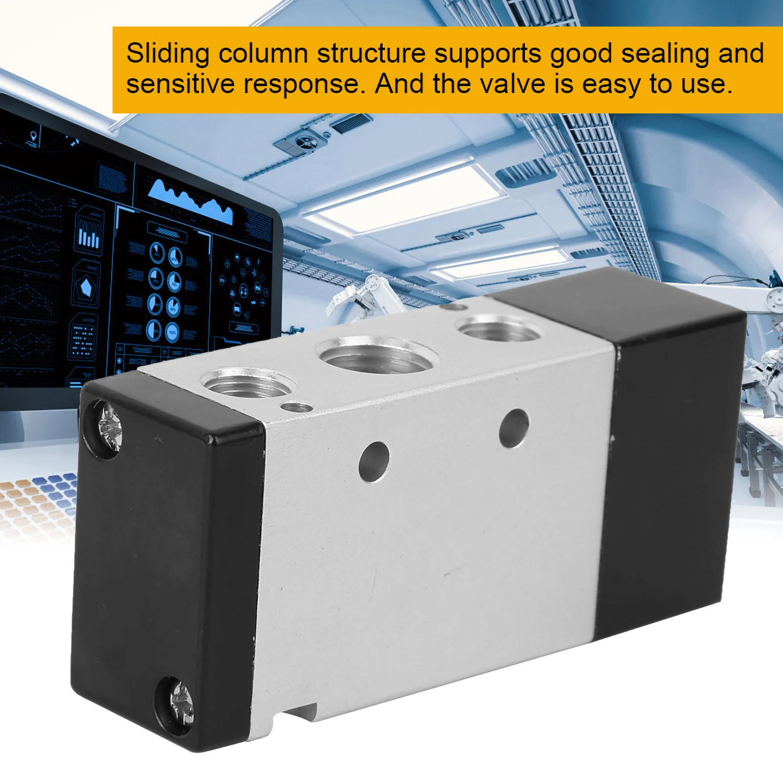 Pneumatic Control Valve, 2-Position 5-Way Pneumatic Control Valve Air Valve Aluminum Alloy Mechanical Accessory
Pneumatic Control Valve, 2-Position 5-Way Pneumatic Control Valve Air Valve Aluminum Alloy Mechanical Accessory