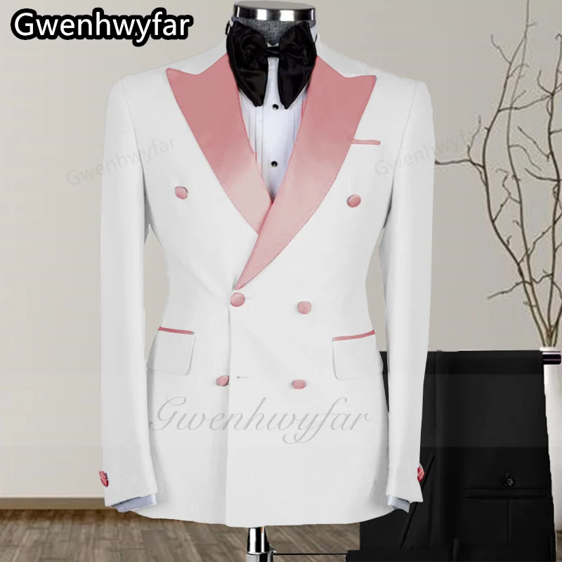 Gwenhwyar 2025 Latest Design White Men's Suit Double Row Button Rose Pink Pointed Lapel Wedding Banquet Bridegroom Tuxedo
Gwenhwyar 2025 Latest Design White Men's Suit Double Row Button Rose Pink Pointed Lapel Wedding Banquet Bridegroom Tuxedo
