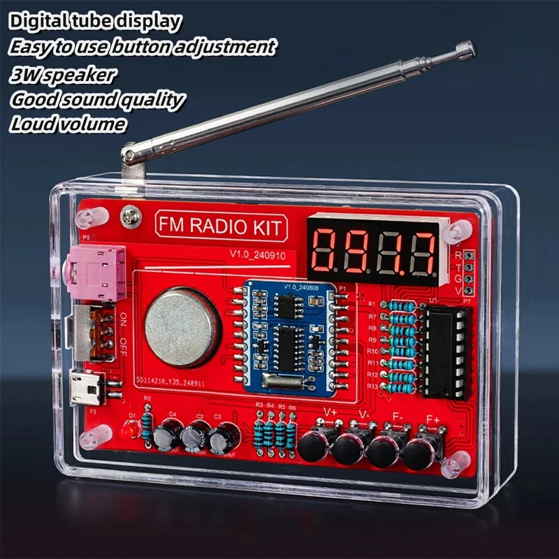RDA5807 87-108MHZ Adjustable Frequency FM Radio DIY Kit Welding Practice Parts Simple/with Digital Display Micro USB
RDA5807 87-108MHZ Adjustable Frequency FM Radio DIY Kit Welding Practice Parts Simple/with Digital Display Micro USB