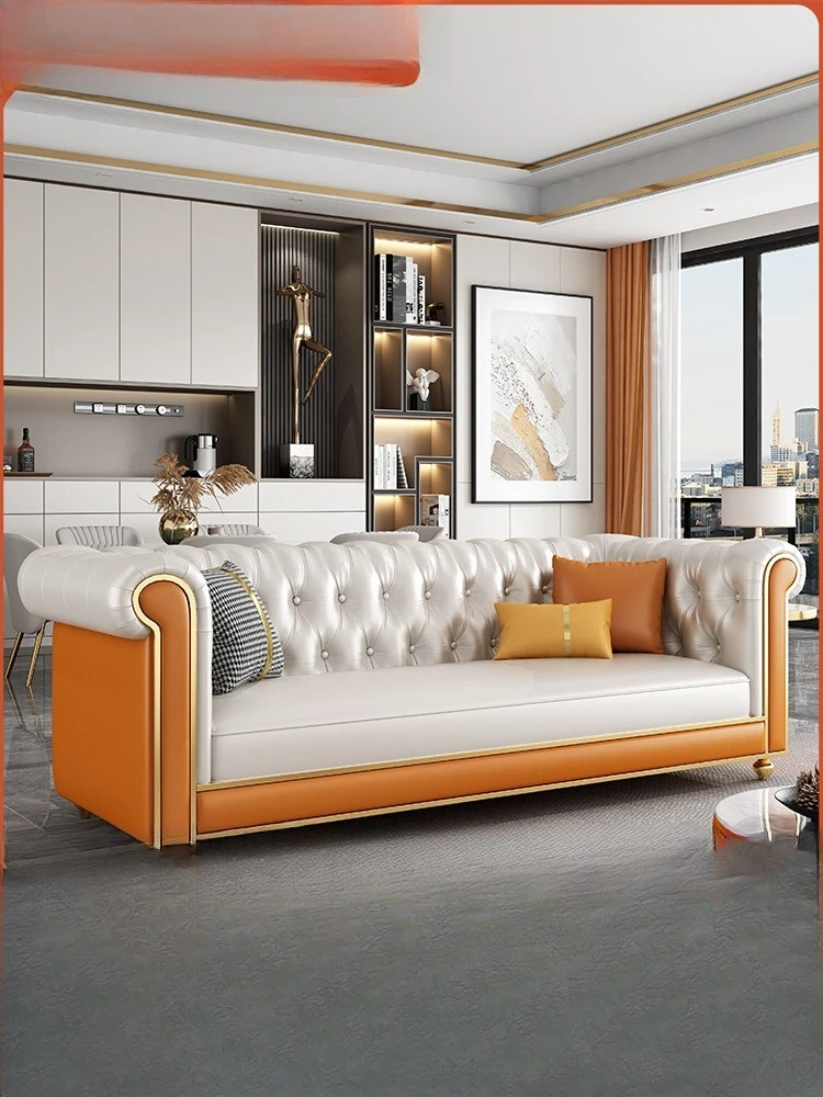 American light luxury sofa small apartment living room straight row modern high-end beauty salon European-style buckle three-per
American light luxury sofa small apartment living room straight row modern high-end beauty salon European-style buckle three-per