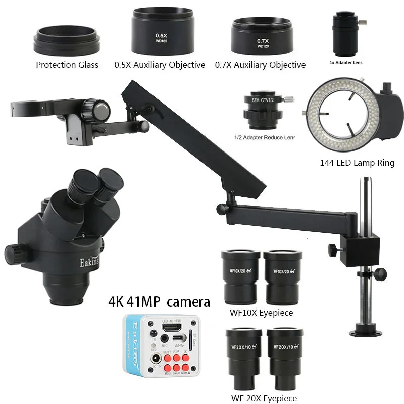 Articulating Arm Pillar Bracket 3.5X-90X Simul Focal LabTrinocular Stereo Microscope Industrial 55MP 41MP HDMI USB Video Camera
Articulating Arm Pillar Bracket 3.5X-90X Simul Focal LabTrinocular Stereo Microscope Industrial 55MP 41MP HDMI USB Video Camera