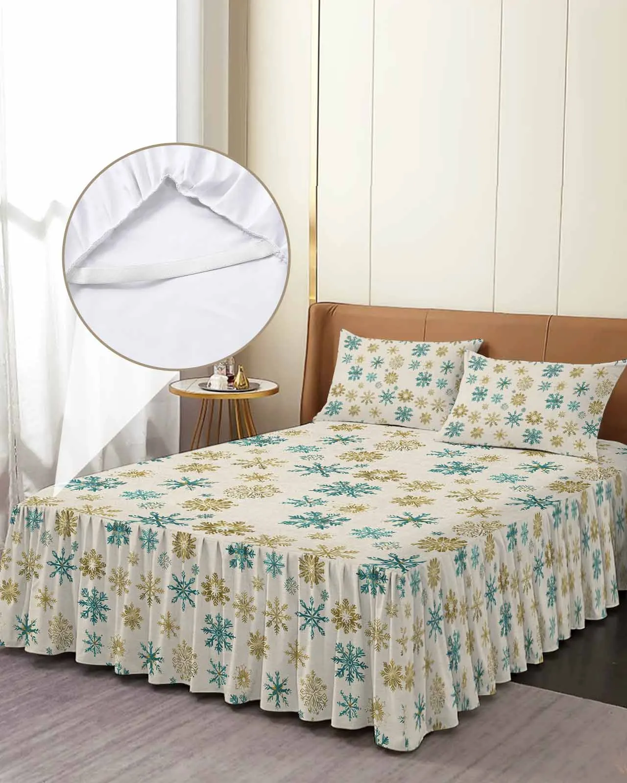 Christmas Letter Snowflakes Skirt Elastic Fitted Bedspread With Pillowcases Mattress Cover Bedding Set Bed Sheet
Christmas Letter Snowflakes Skirt Elastic Fitted Bedspread With Pillowcases Mattress Cover Bedding Set Bed Sheet