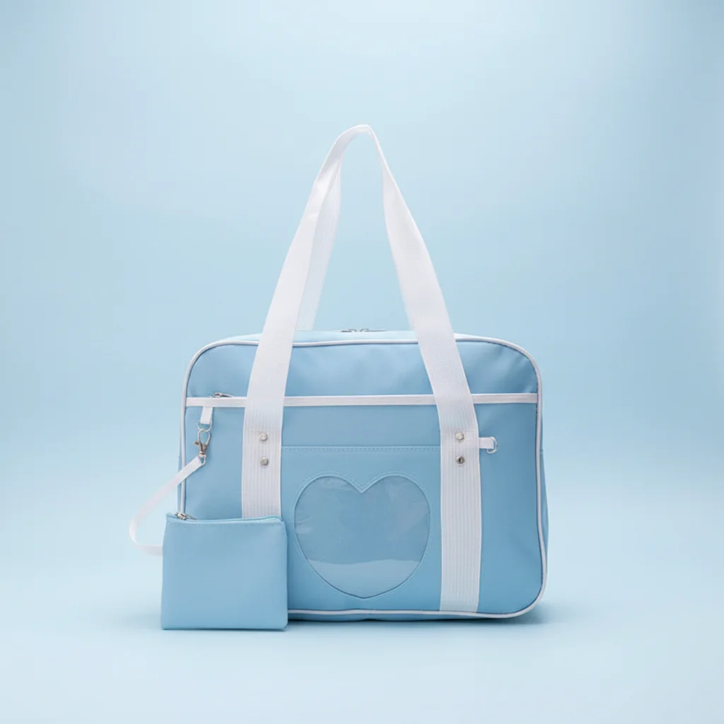 JK Style Handbag Anime Design With Heart Pattern For Girls School And Daily Use
JK Style Handbag Anime Design With Heart Pattern For Girls School And Daily Use