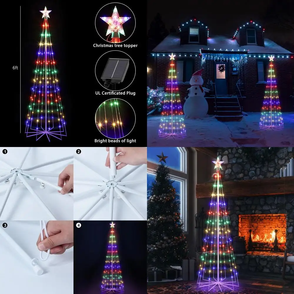 Светодиодные солнечные уличные рождественские елочные огни с дистанционным управлением, водонепроницаемые звездные огни для двора и внутреннего украшения
Светодиодные солнечные уличные рождественские елочные огни с дистанционным управлением, водонепроницаемые звездные огни для двора и внутреннего украшения